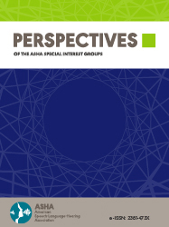 Cover image of Perspectives of the ASHA Special Interest Groups